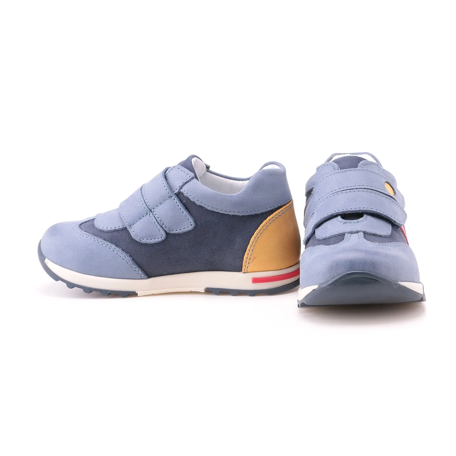 (2333-25) Emel low Velcro Trainers - blue