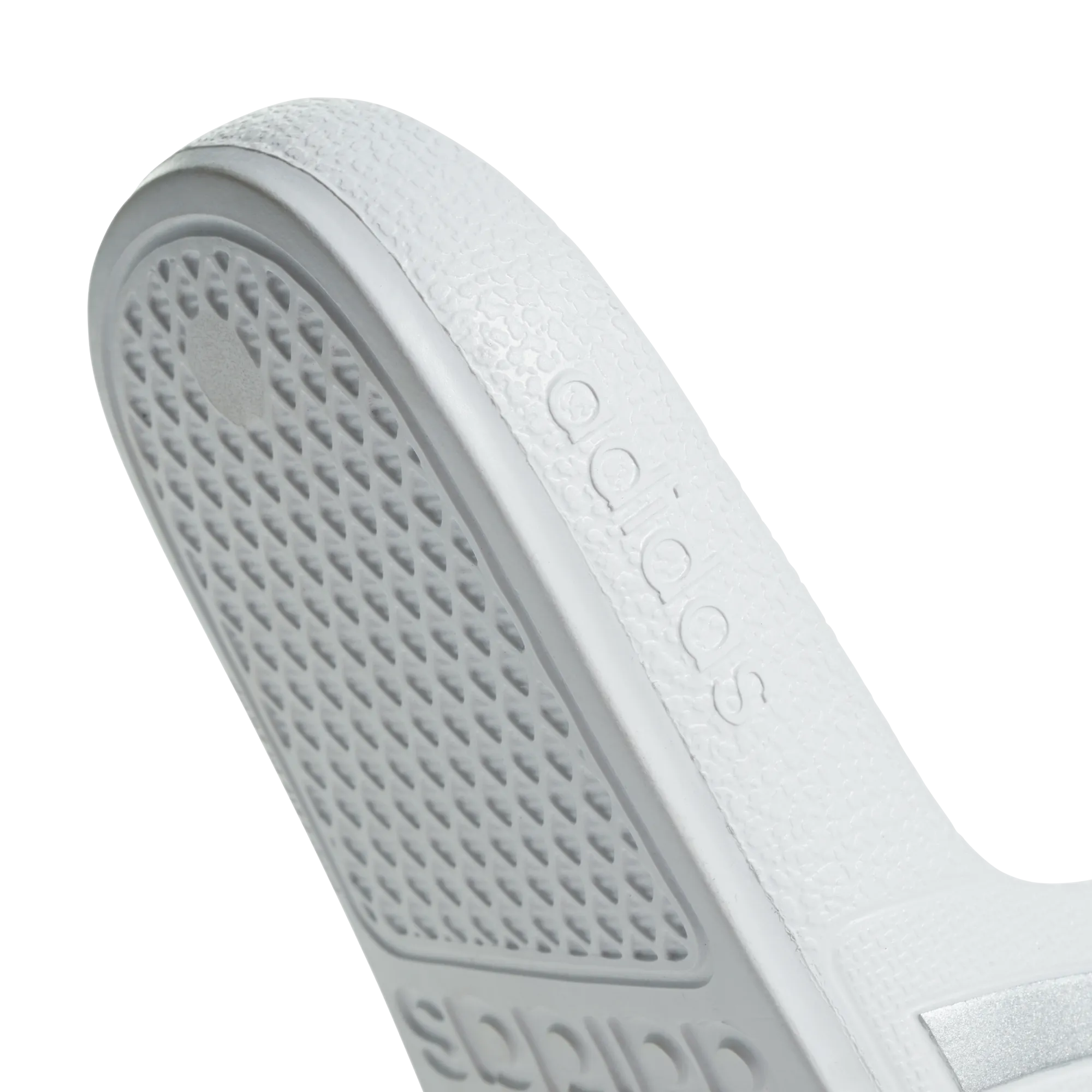 Adidas Kids Adilette Aqua Slides- White/Silver