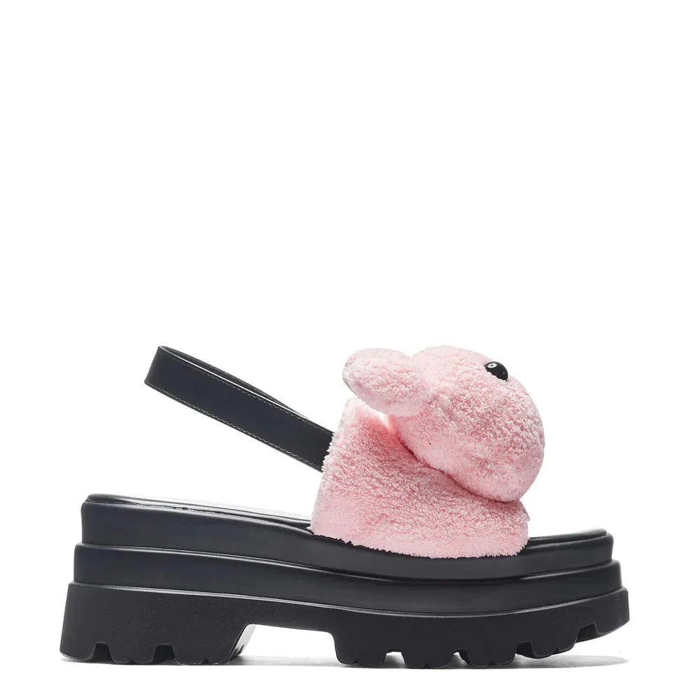 Binky Fuzzy Chunky Sandals - Pink