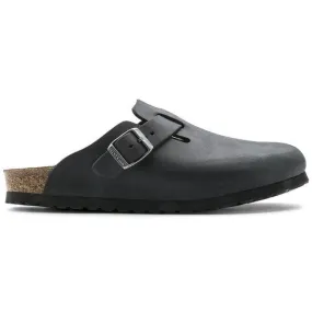 BIRKENSTOCK BOSTON OILED SUEDE LEATHER CLOGS_ WOMEN