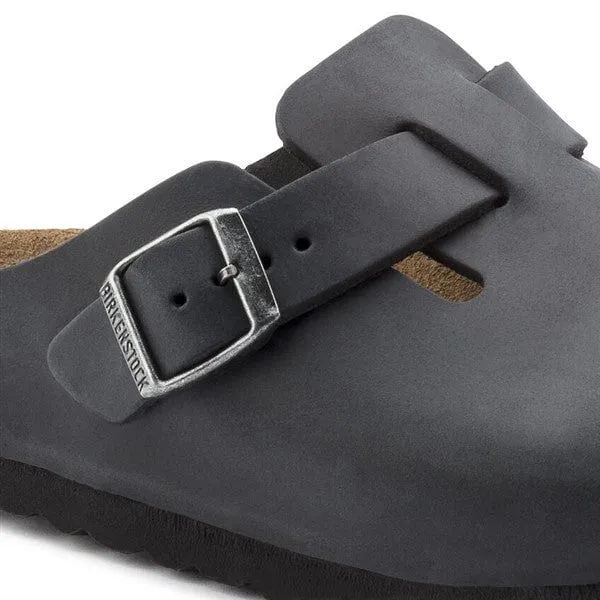 BIRKENSTOCK BOSTON OILED SUEDE LEATHER CLOGS_ WOMEN