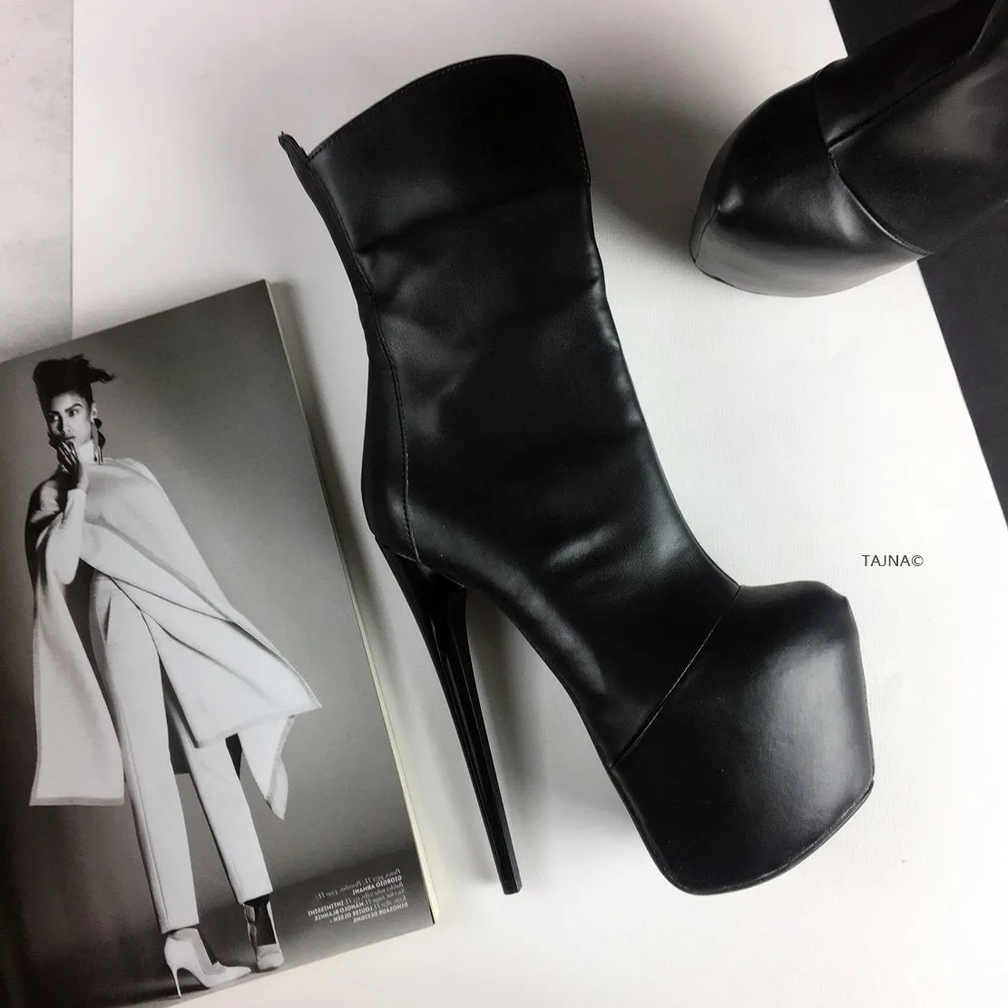 Black Matte Hidden Platform Boots