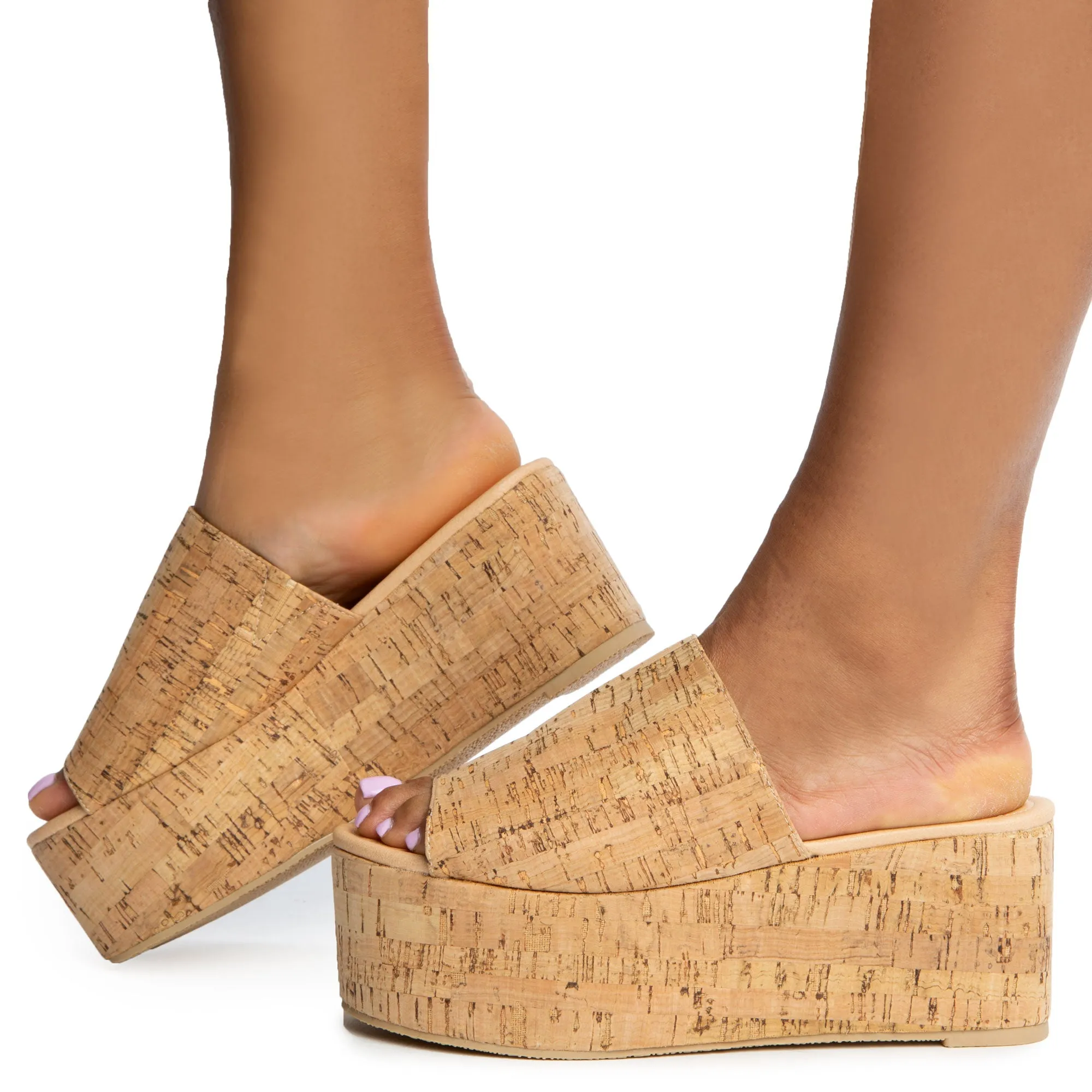 Britney Platform Sandals- Cork