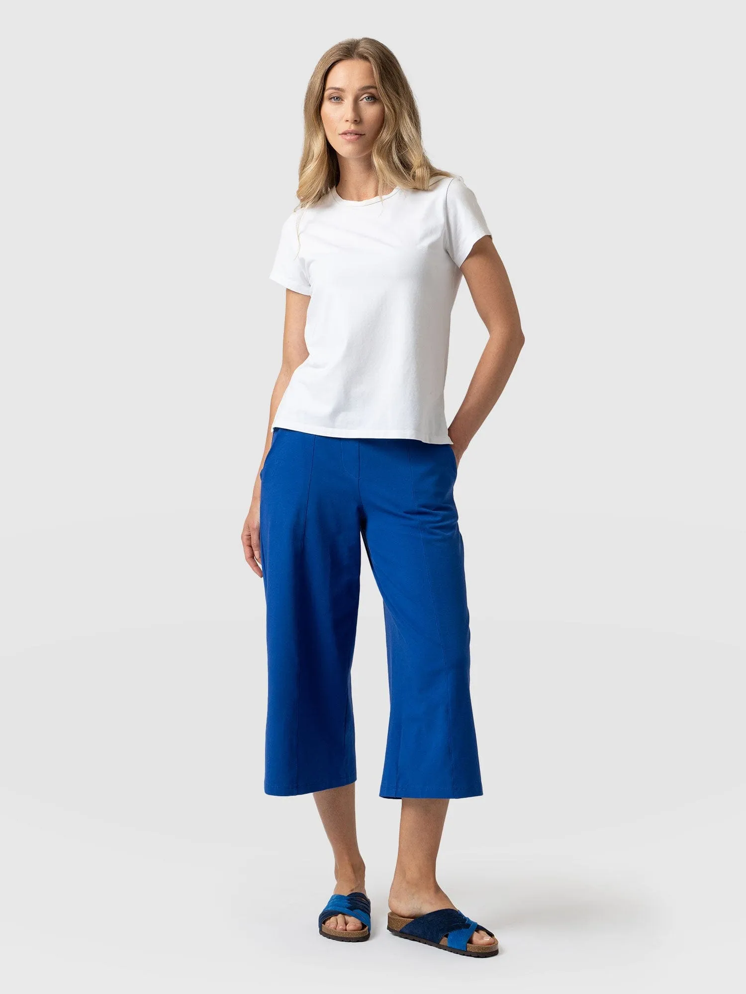 Cara Wide Leg Culotte - Blue