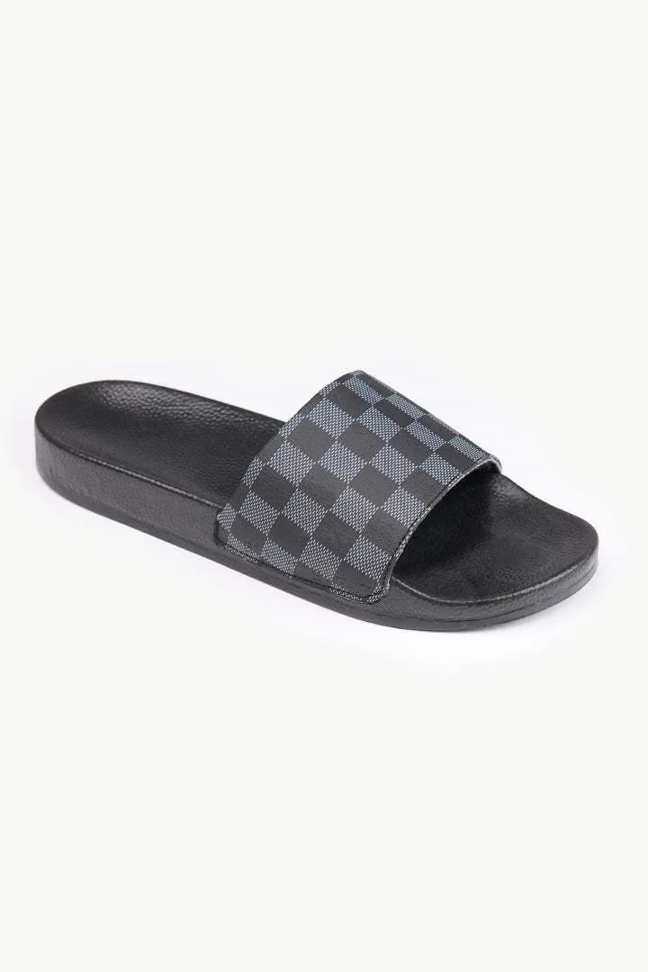 Check Slides - Grey & Black