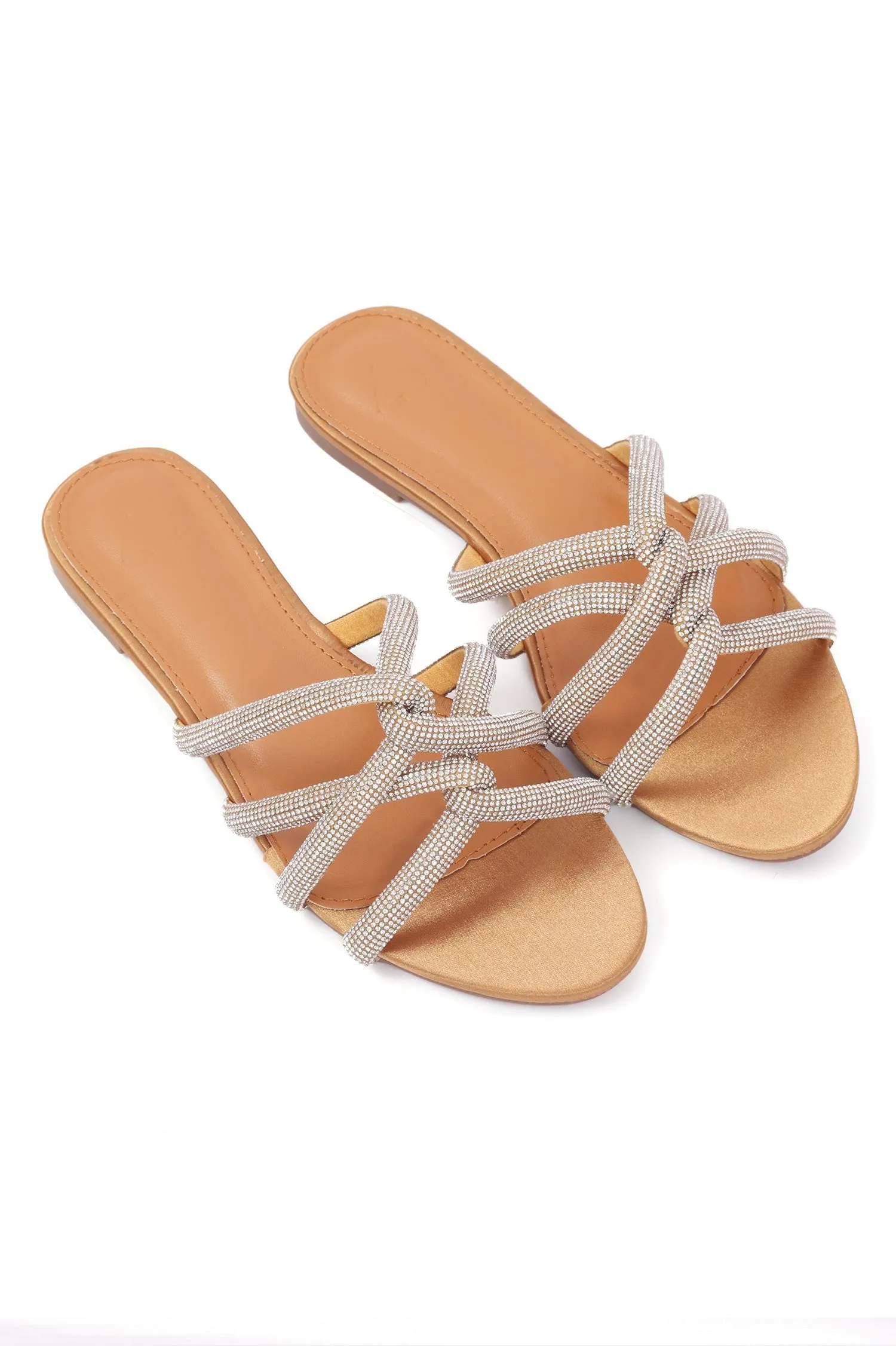 CHIC CRISSCROSS SLIDES-YELLOW