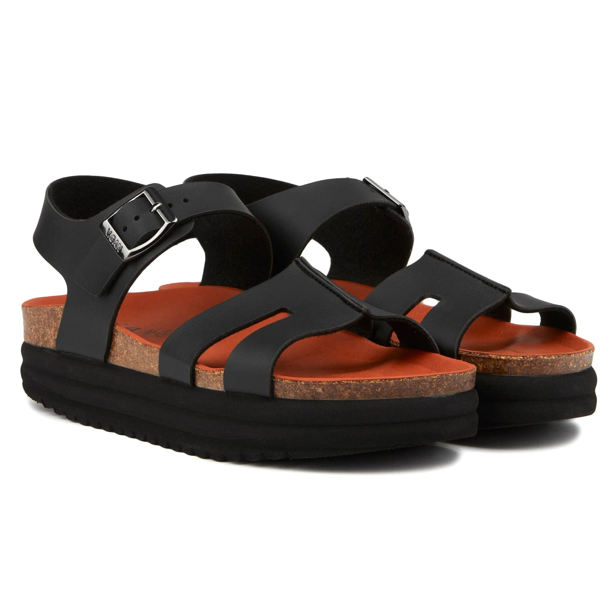 Clove II Women's Vegan Flatform Sandals | Black