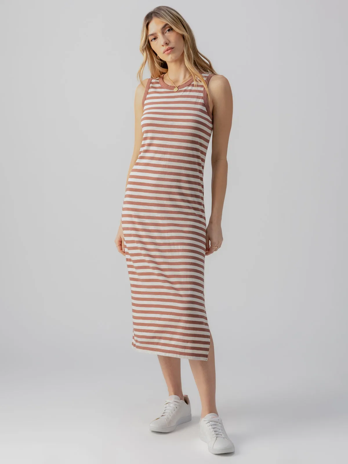 Contrast Trim Maxi Dress