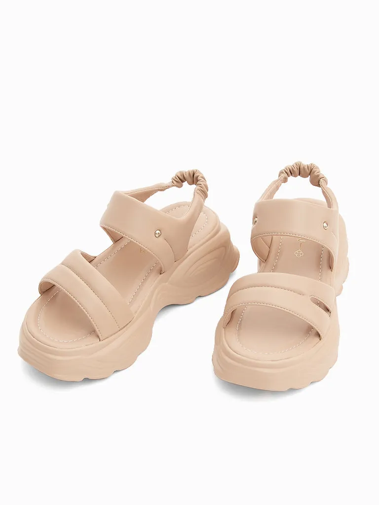 Crepe Wedge Sandals