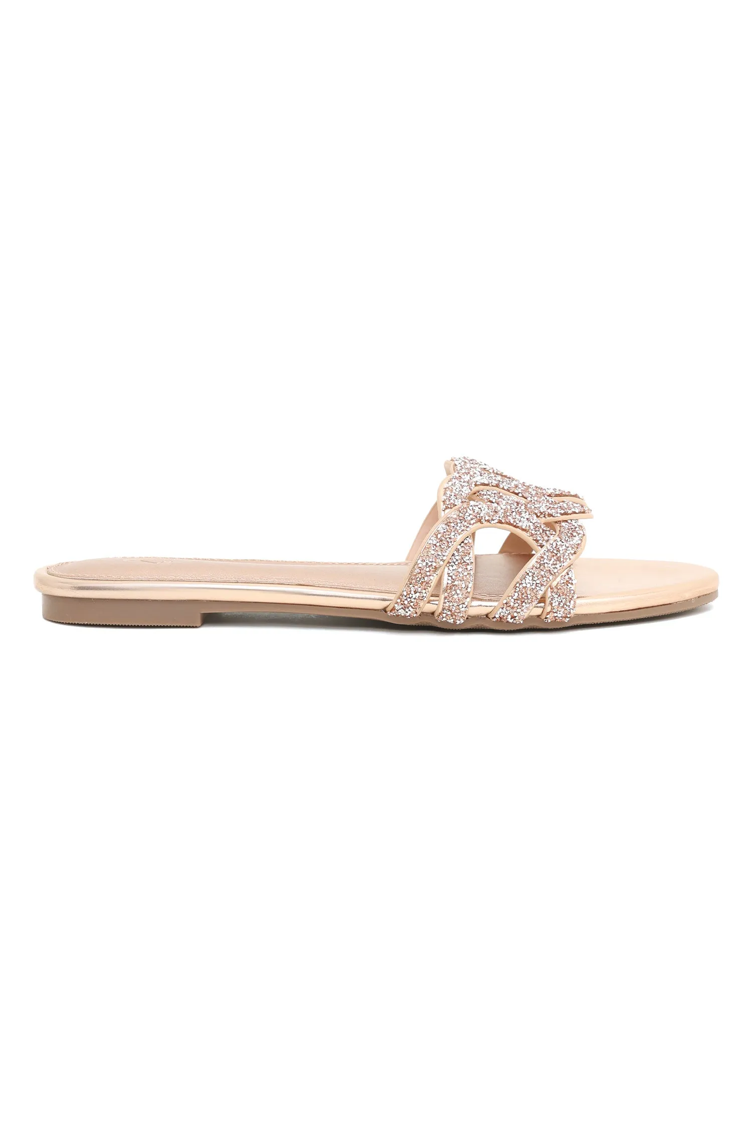 CRYSTAL GLAMOUR SLIDES-CHAMPAGNE