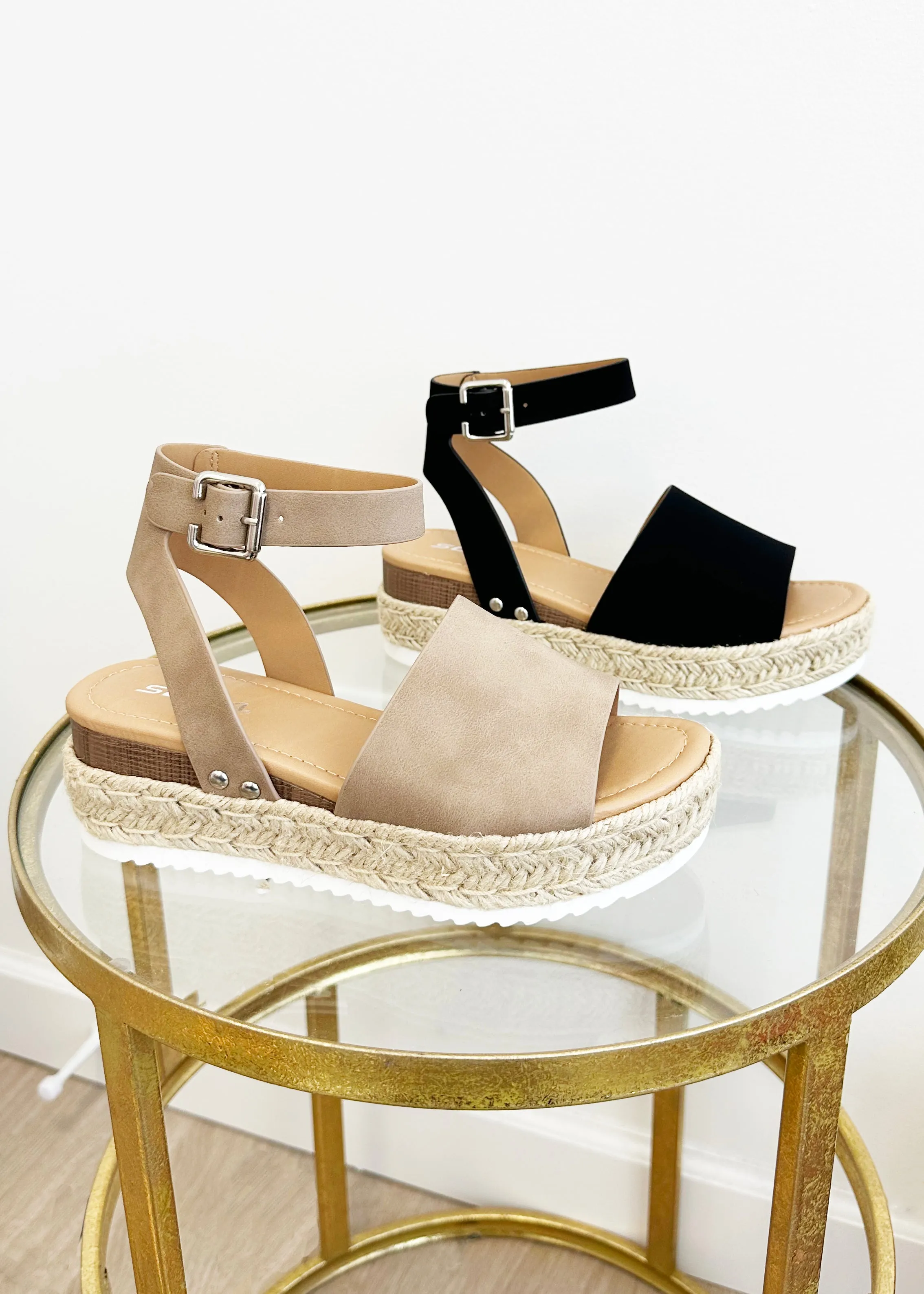 FINAL SALE - Ankle Strap Sandal Platform Sandals - 2 Colors!