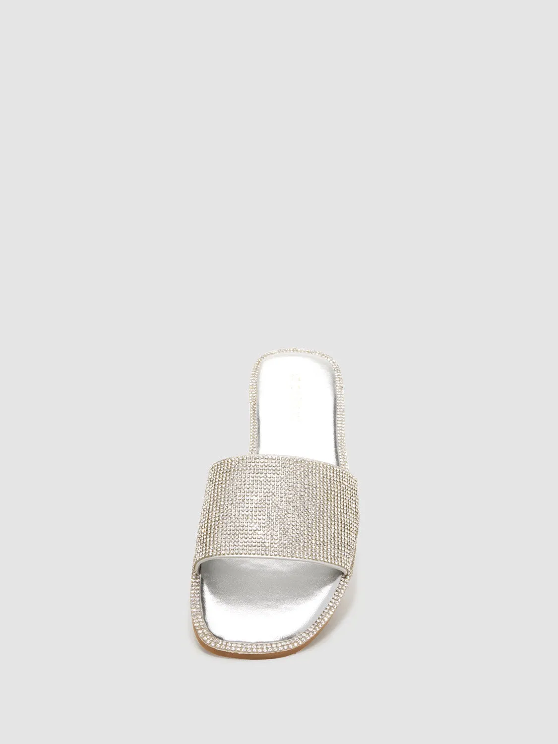 Flat Slide With Jewel Embellishment