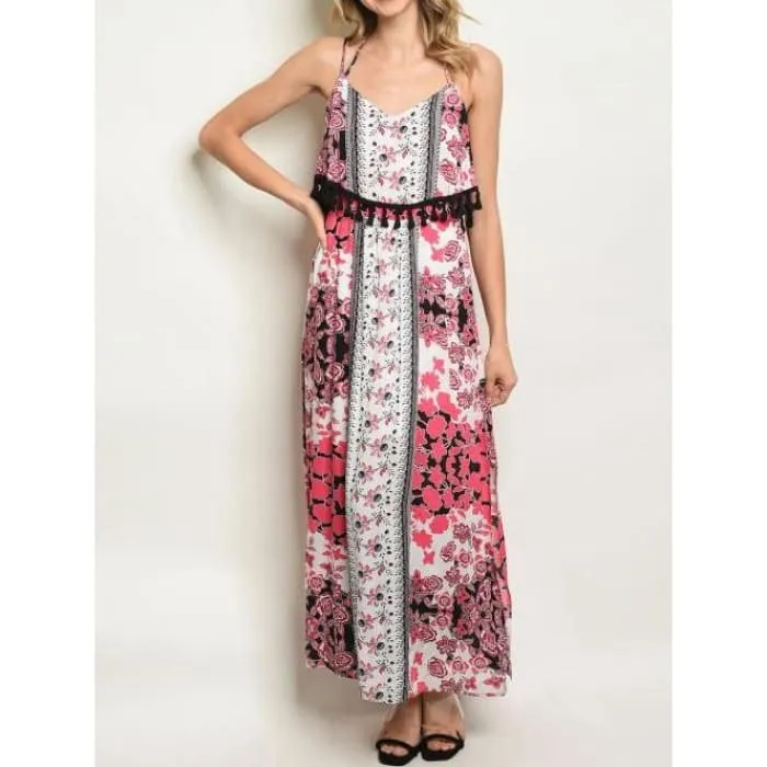 Fuchsia Floral Maxi Dress