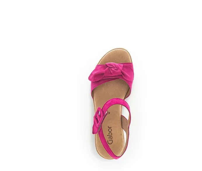 GABOR SUEDE WEDGE SANDAL- PINK 44.653.10