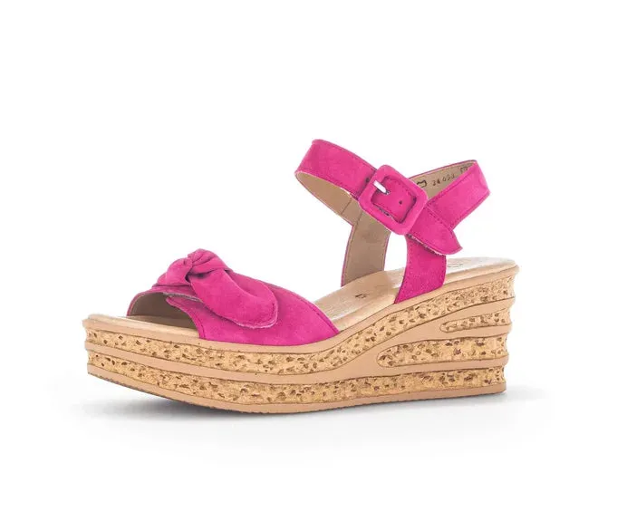 GABOR SUEDE WEDGE SANDAL- PINK 44.653.10