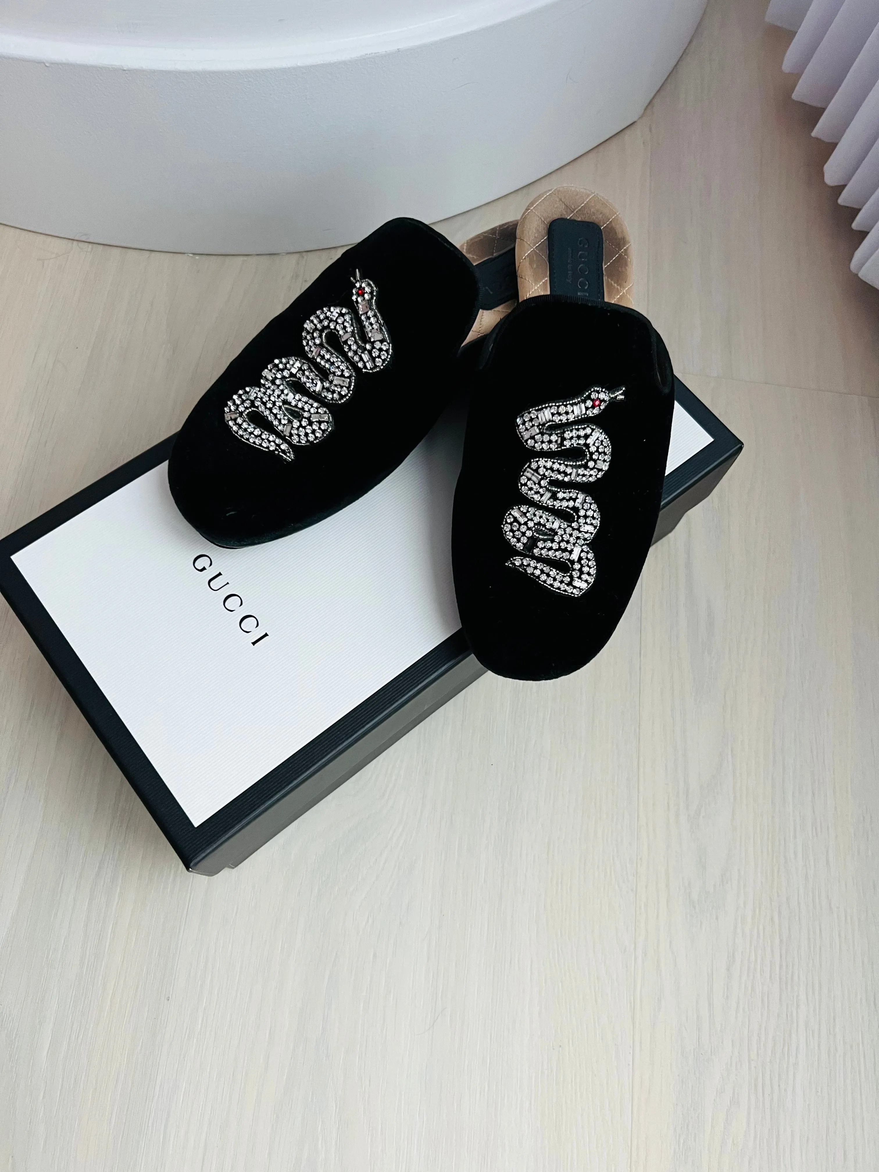 Gucci Lawrence Snake Slides