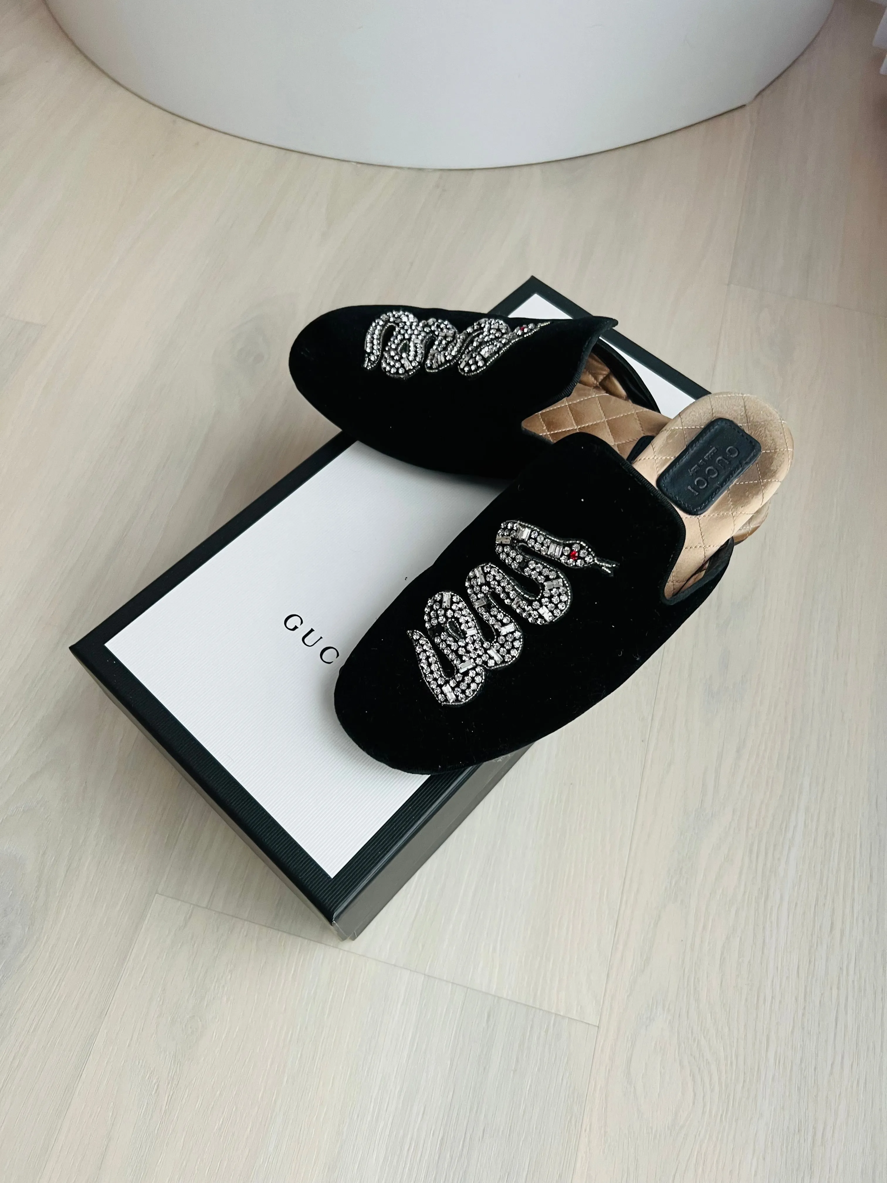 Gucci Lawrence Snake Slides