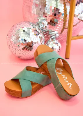 Hero Wedge Sandals by Very G - Turquoise