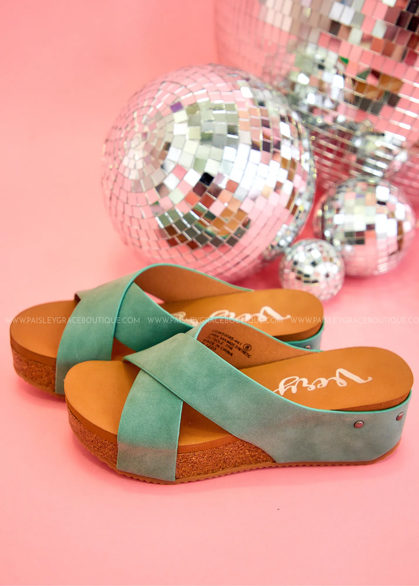 Hero Wedge Sandals by Very G - Turquoise