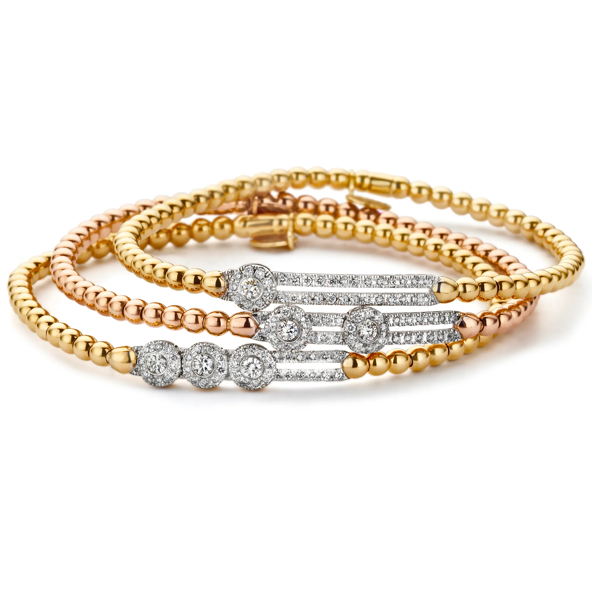 Hulchi Belluni Bracelet with Single Pave Diamond Moveable Station