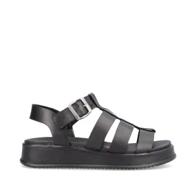 Ladies Evolution By Rieker Sandals Black Chunky Platform W0804-00 sale