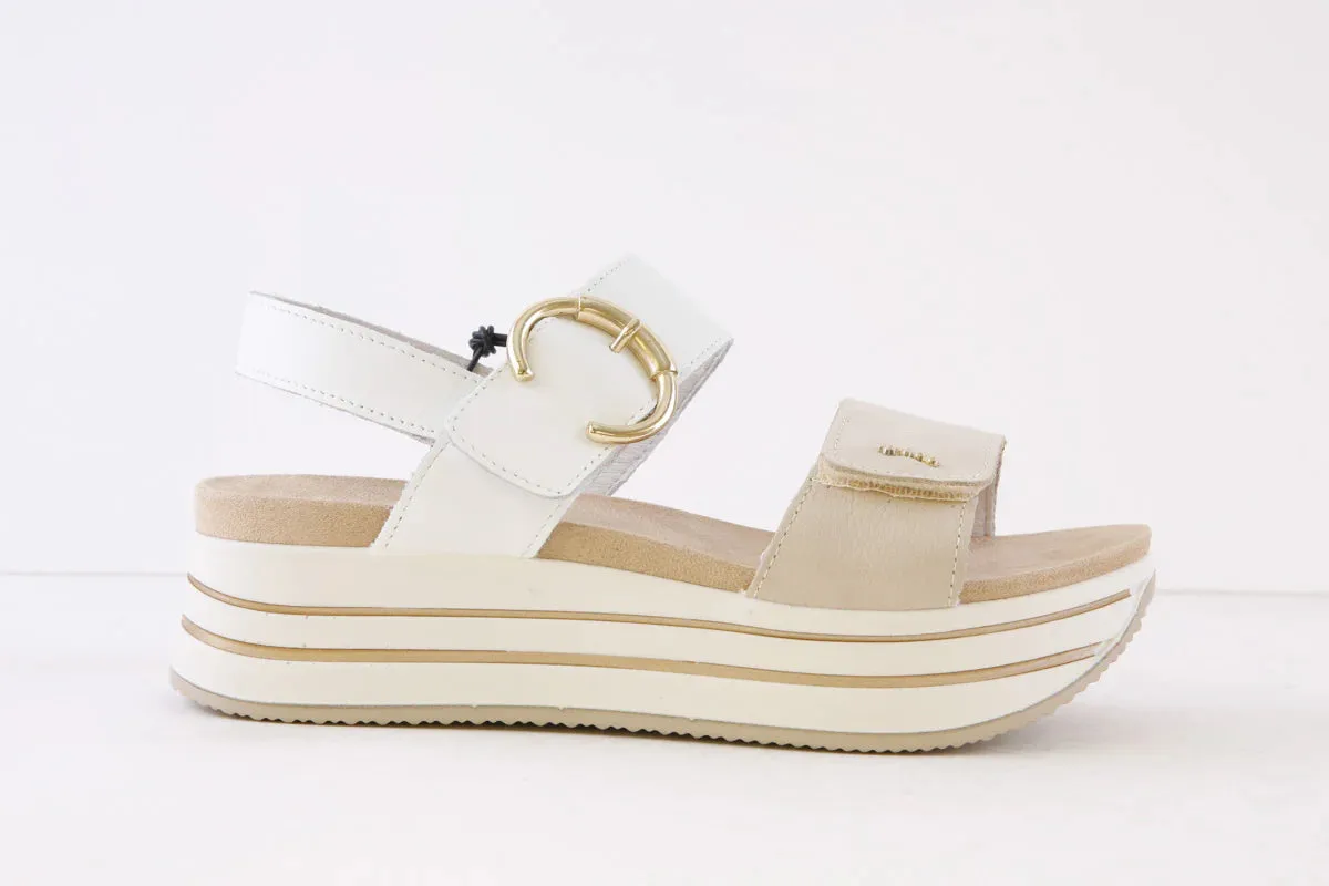 Ladies IGI & Co Sandals White/Cream Chunky Platform 5679166 sale