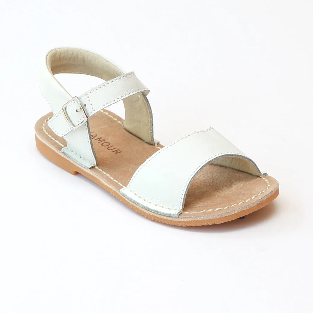 L'Amour Girls Open Toe Leather Sandal