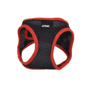 Li'l Pals Comfort Mesh Dog Harness, Black and Red Small