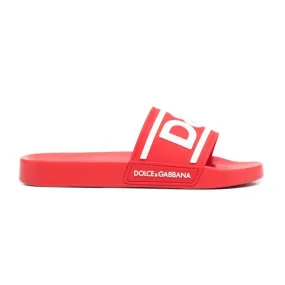 Logo-print detail pool slides