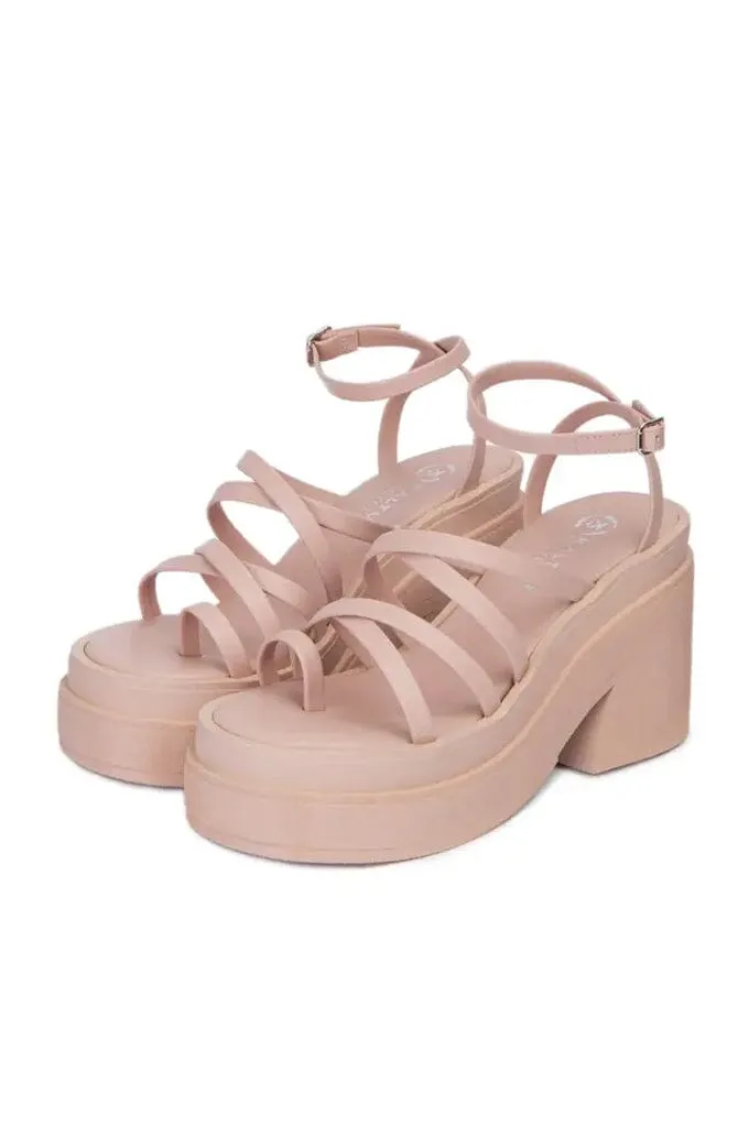 Lucy Pink Platform Recycled Sandals [Last size 10]