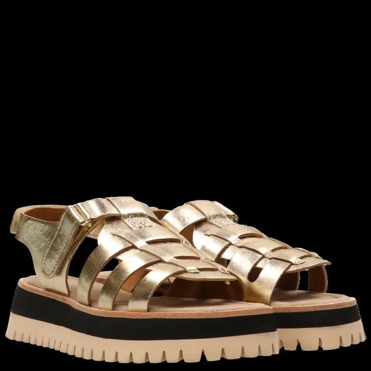 MARUTI LOGAN LEATHER SANDAL GOLD