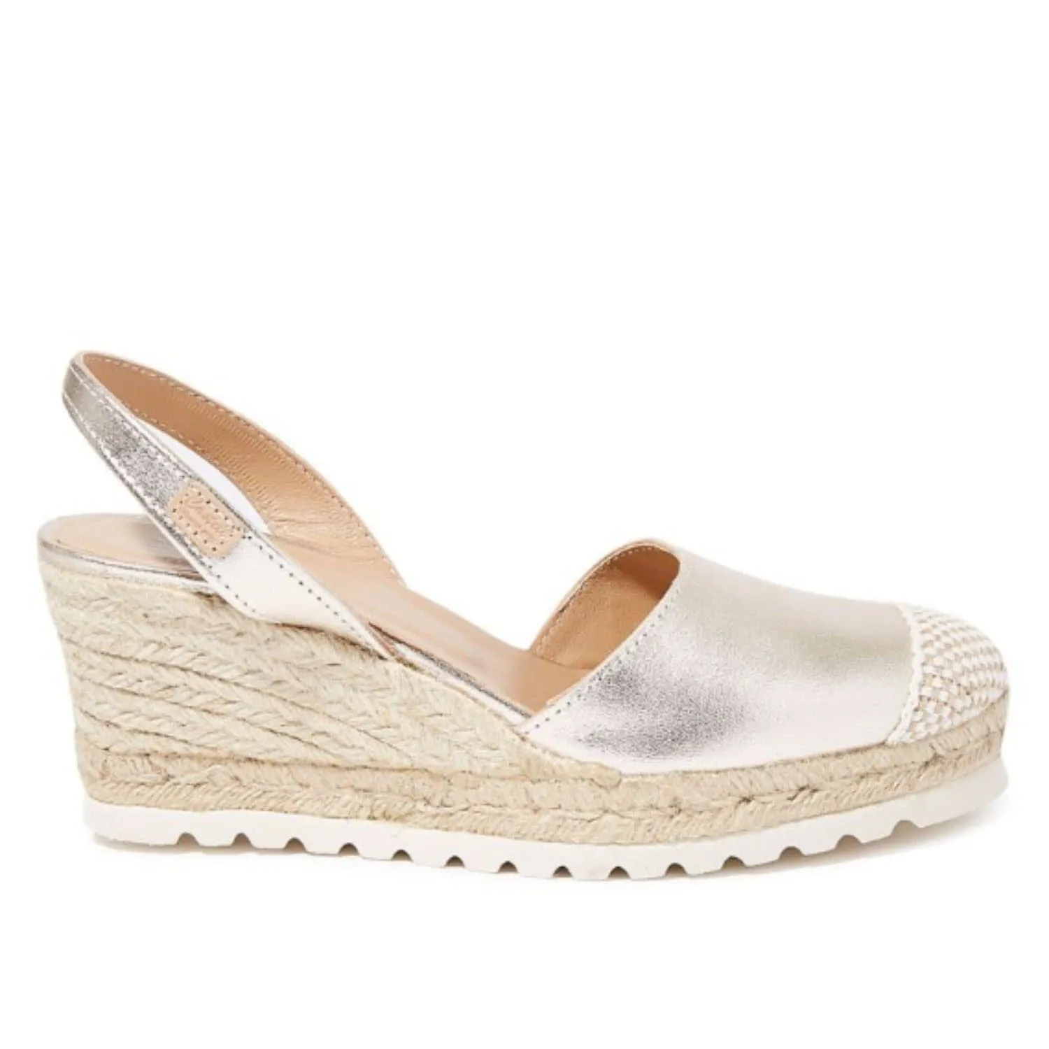 Metallic Closed Toe Leather Menorcan Espadrille For Women - Frida Micro 1924