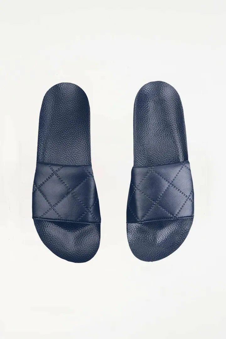 Pattern Slides - Navy Blue