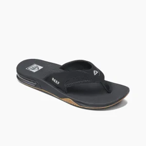 Reef Men's Fanning Flip Flop Sandal Black / Silver