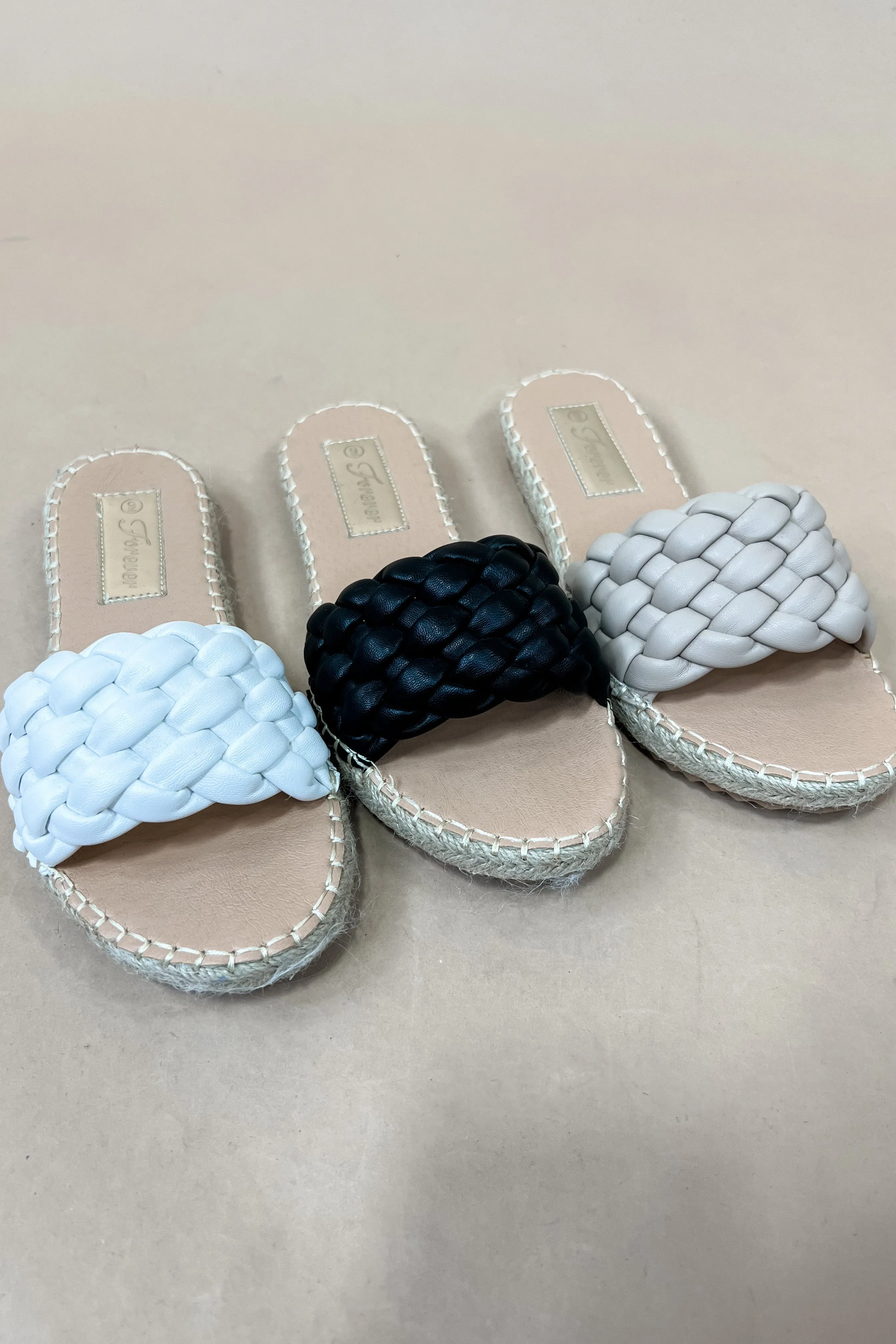 Sailing The Seas- {Black, Taupe & White} Braided Espadrille Sandals