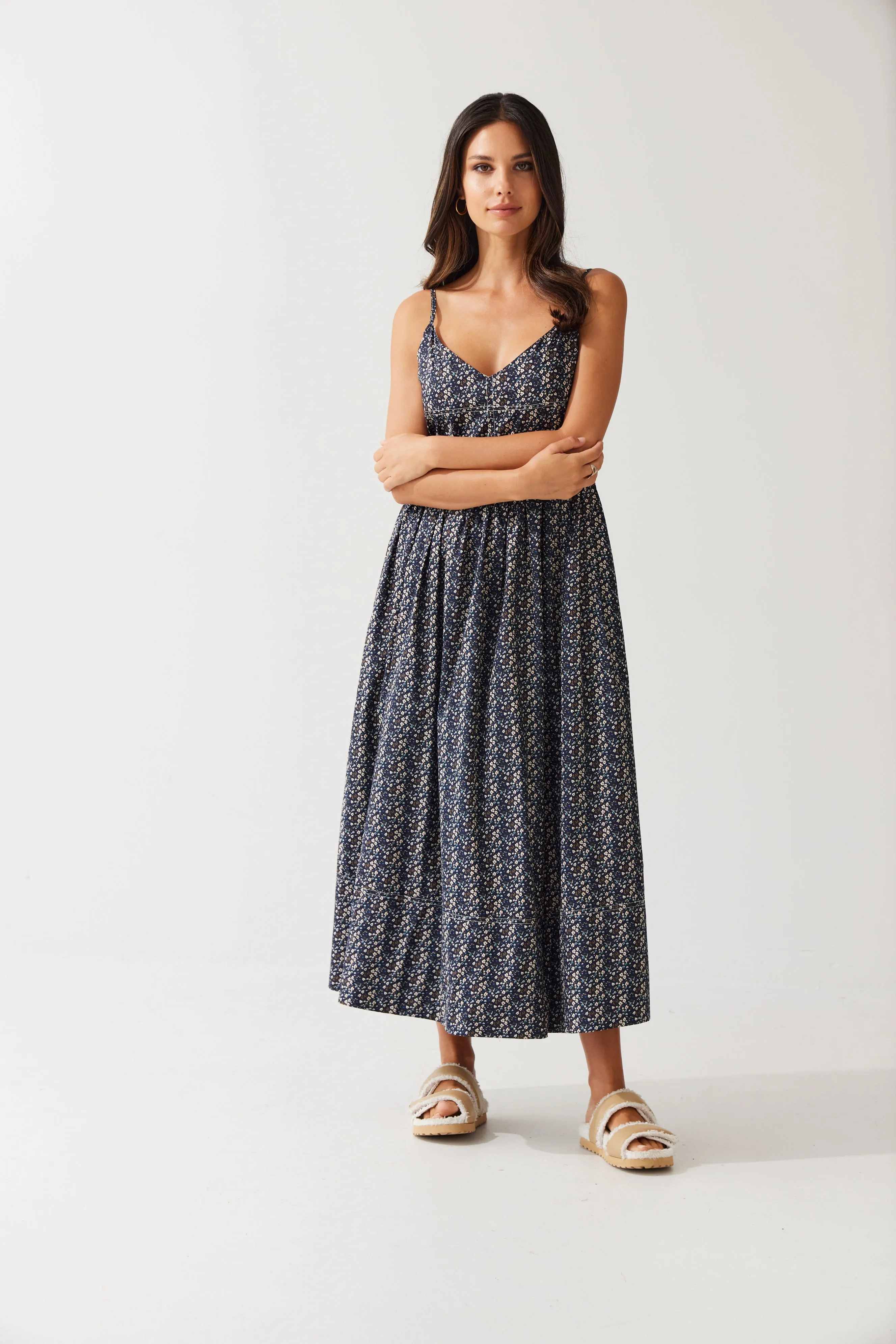 Sammy Dress | Navy Ditsy