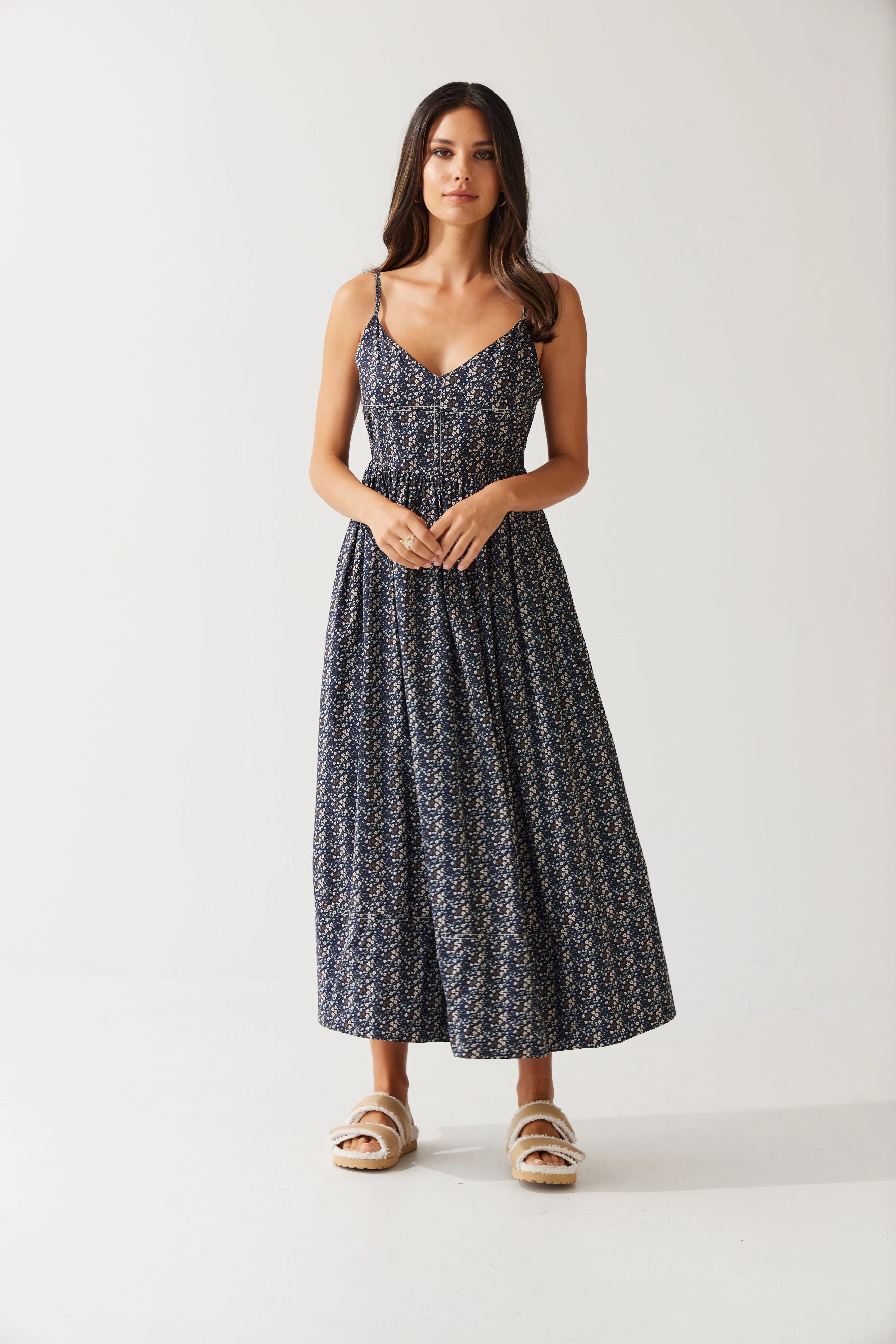 Sammy Dress | Navy Ditsy