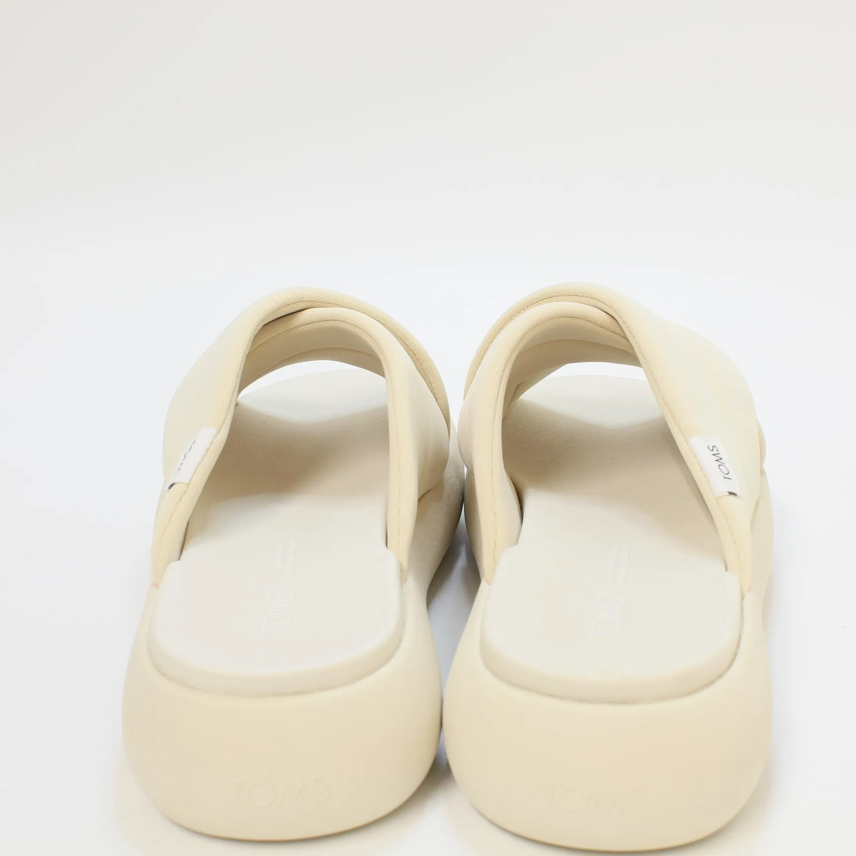 Womens Toms Mallow Crossover Slides Beige