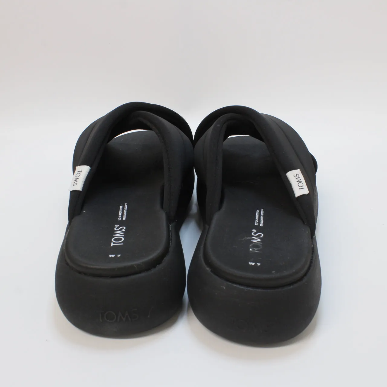 Womens Toms Mallow Crossover Slides Black Repreve Jersey